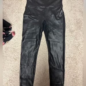 Faux leather spanx leggings